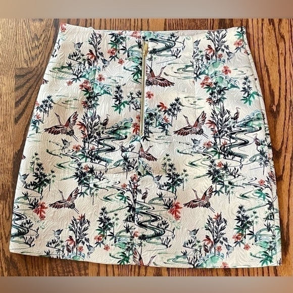 H&M Jacquard Cranes & Herons Print Mini Skirt - Picture 4 of 4